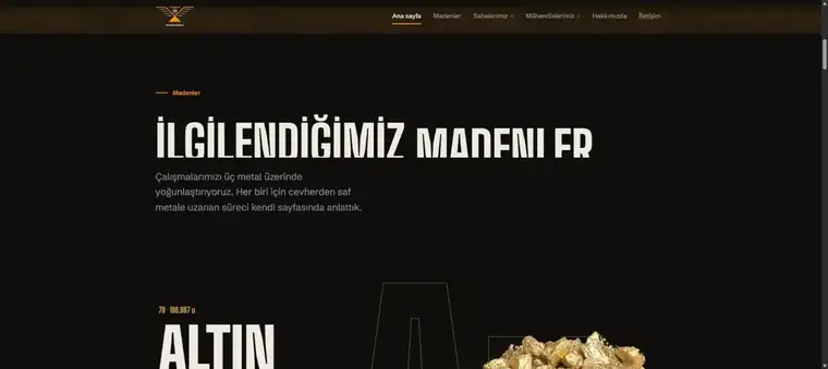 Madenler Borsası web sitesi önizlemesi
